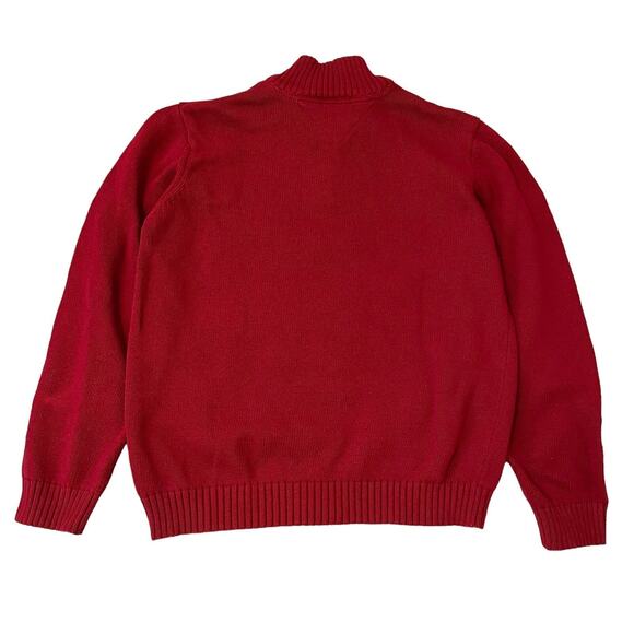 Tommy Hilfiger Sweater Youth Size XL 20 Red 1/4 Zip Pullover 100% Cotton Preppy - Picture 3 of 8